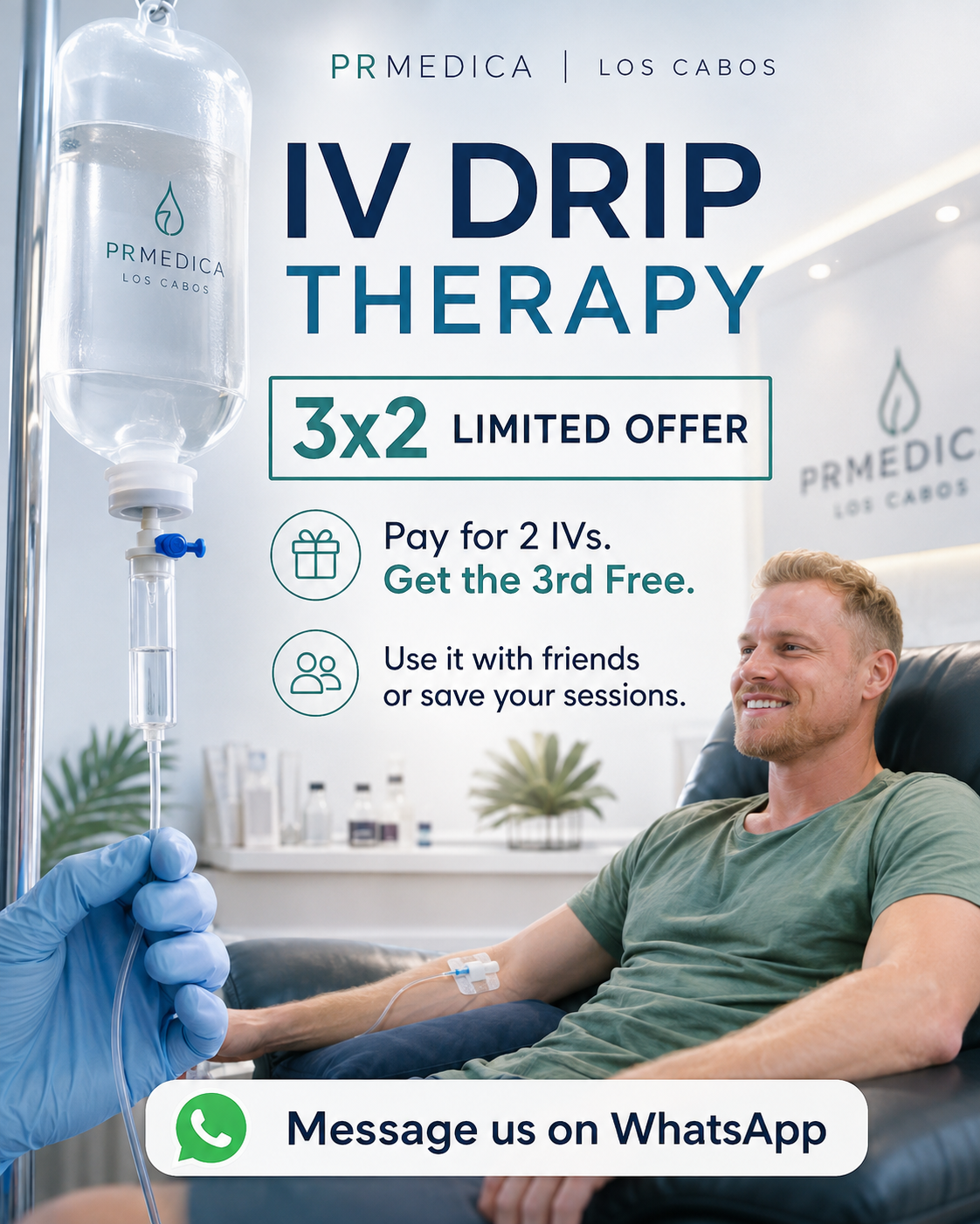 PRMEDICA IV therapy offer: pay for two sessions and get the third free.